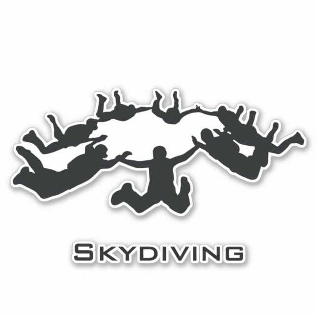 Skydiving Free Fall Design Contour Sticker (Front)