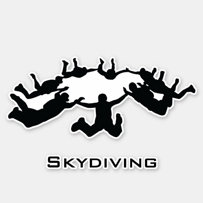 Skydiving Free Fall Design Contour Sticker