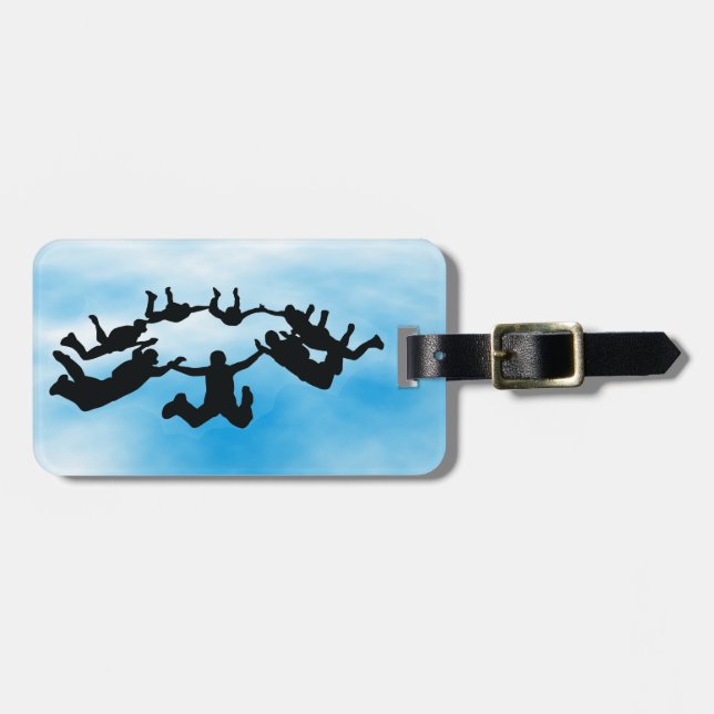 Skydiving Freefalling Design Luggage Tag (Front Horizontal)