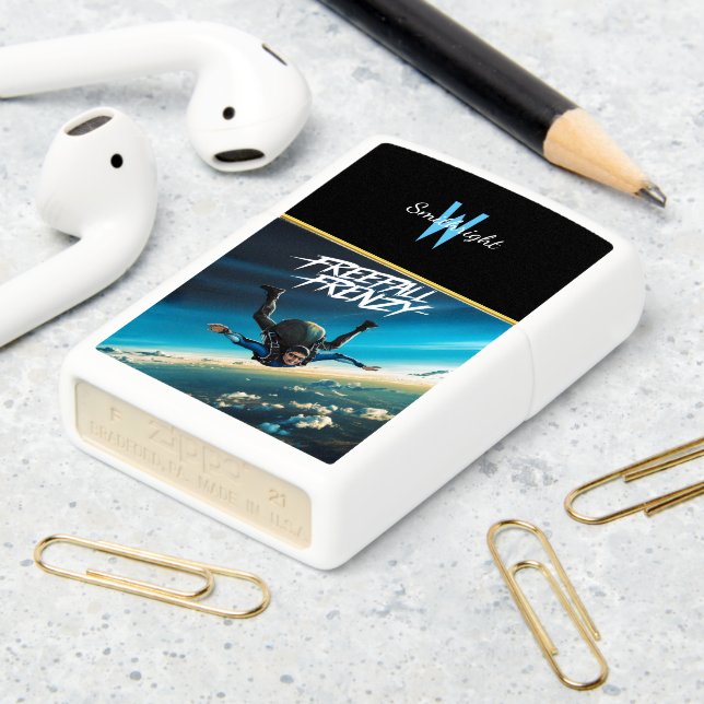 Skydiving Frenzy: A Freefall Adventure Zippo Lighter (On Table 2)