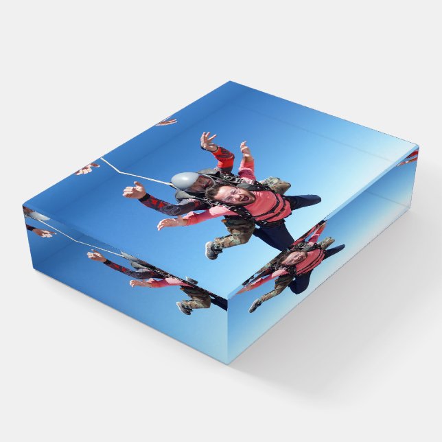 Skydiving Fun Paperweight (Angled)