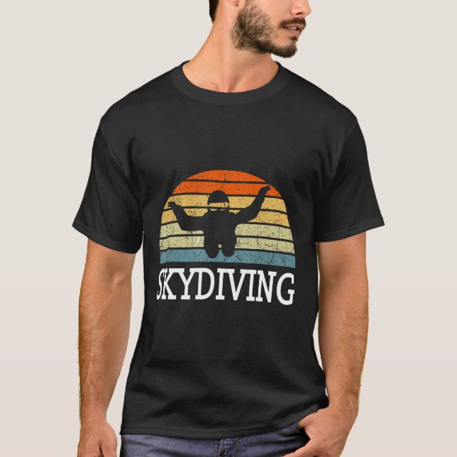 Skydiving Funny Flying Gift Parachute Tee (Front)