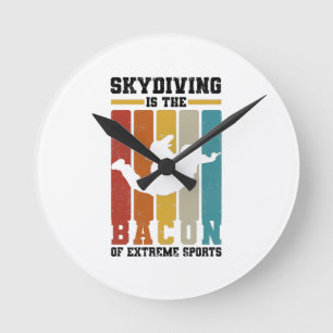 Skydiving Gifts   Skydiver Basejumping Parachute Round Clock