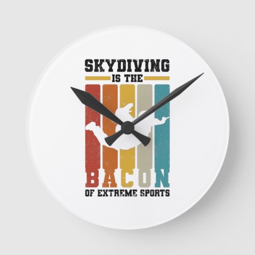 Skydiving Gifts  Skydiver Basejumping Parachute Round Clock