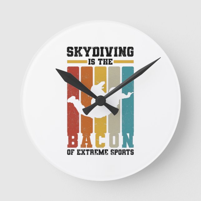 Skydiving Gifts | Skydiver Basejumping Parachute Round Clock (Front)