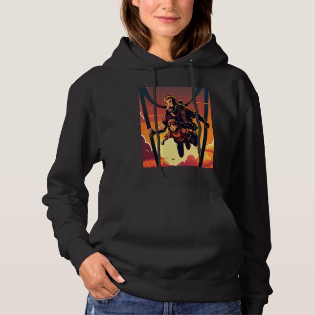 Skydiving Instructor Sunset Skydiving Dad  2 Hoodie (Front)