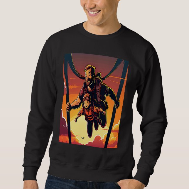 Skydiving Instructor Sunset Skydiving Dad  2 Sweatshirt (Front)