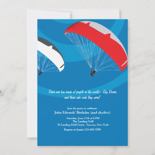 Skydiving Invitation