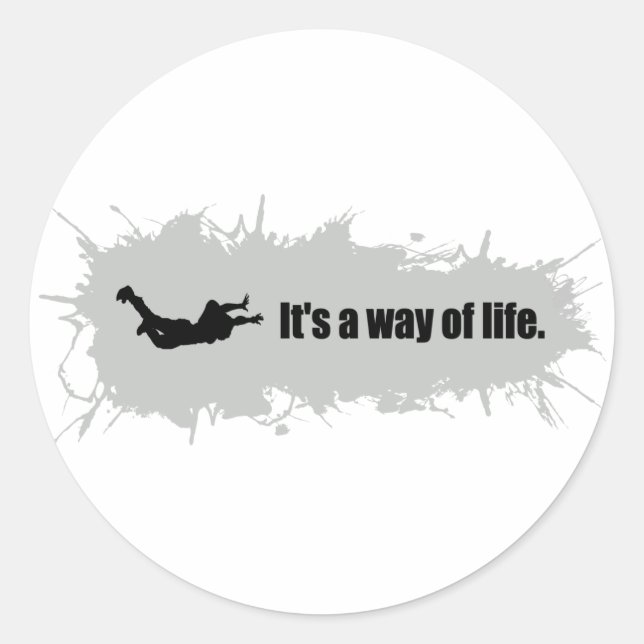 Skydiving is a Way of Life Classic Round Sticker (Front)
