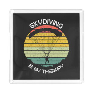 Skydiving Is My Therapy Acrylic Tray