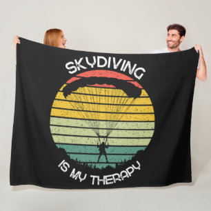 Skydiving Is My Therapy Fleece Blanket