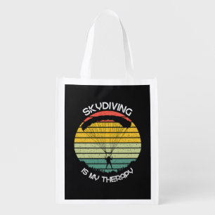 Skydiving Is My Therapy Grocery Bag