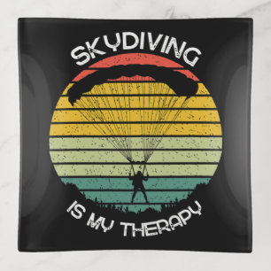 Skydiving Is My Therapy Trinket Tray