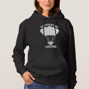 Skydiving Legend Sky Diver Illustration Silhouette Hoodie