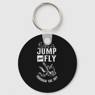 Skydiving Let'S Jump And Fly Through The Sky Vinta Keychain