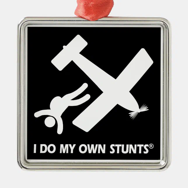Skydiving My Own Stunts Metal Ornament (Front)