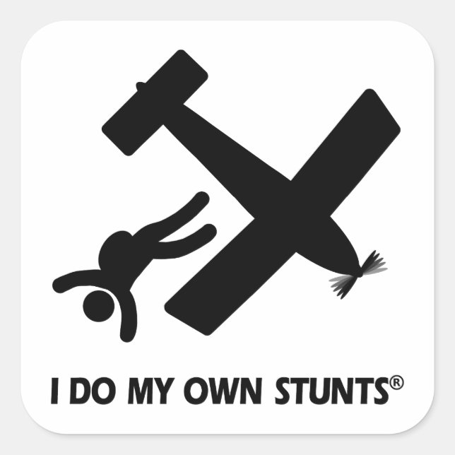 Skydiving My Own Stunts Square Sticker (Front)