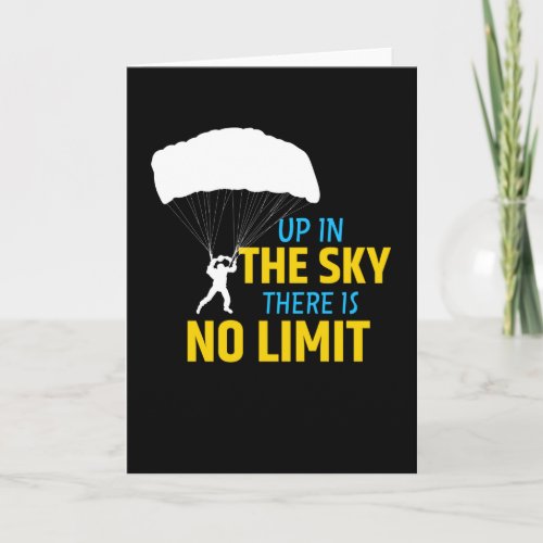 Skydiving No Limit In Sky Skydiver Parachute Card