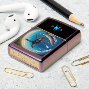 Skydiving Over The Clouds Zippo Lighter