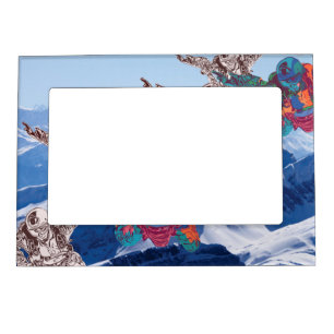 Skydiving over the Mountains Magnetic Frame