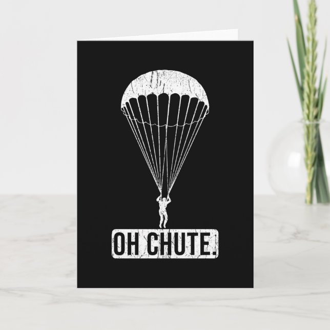 Skydiving Parachute Oh Fall Card (Front)