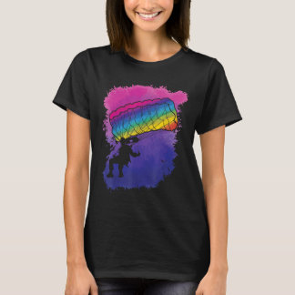 Skydiving Parachute Paraglider Rainbow Sky Jump Te T-Shirt