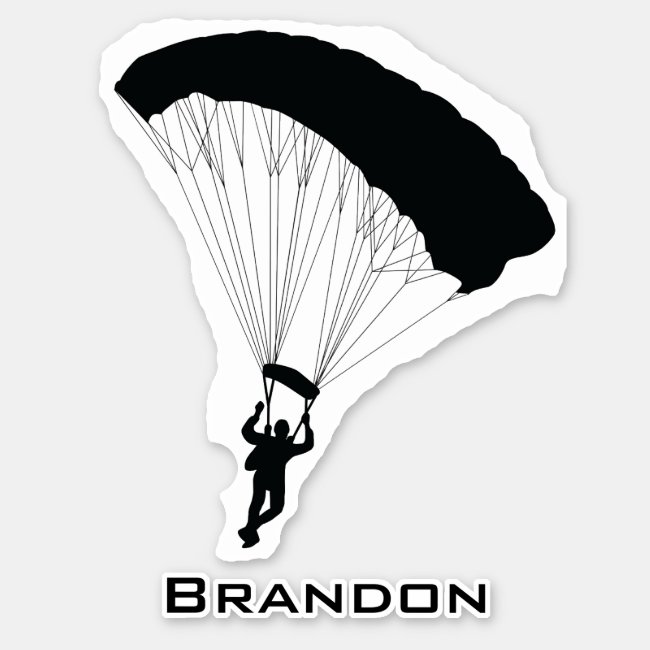 Skydiving Parachuting Design Contour Sticker