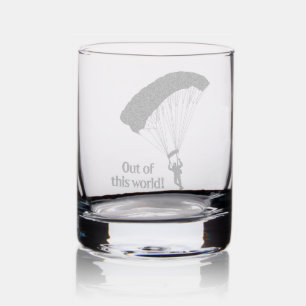 Skydiving Parachuting Design Etched Glassware