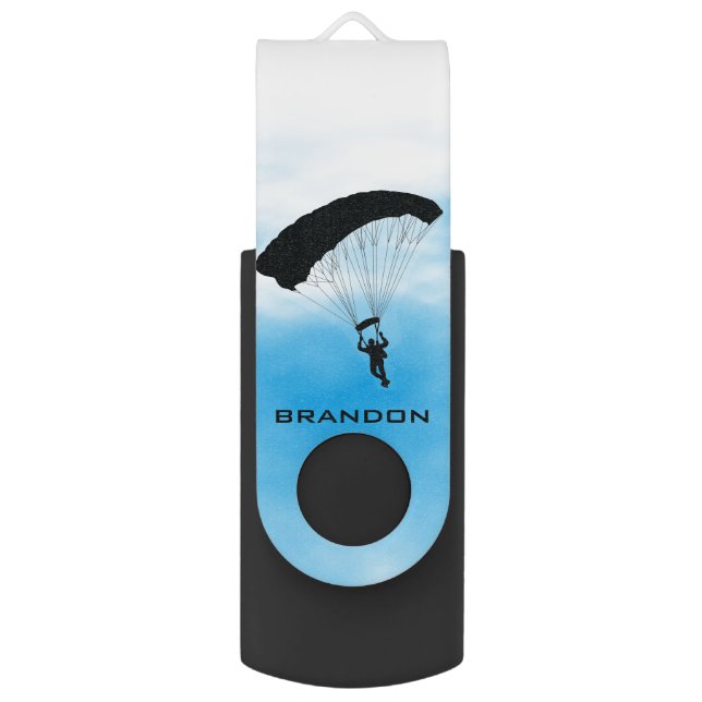 Skydiving Parachuting Design Flash Drive (Front Vertical)