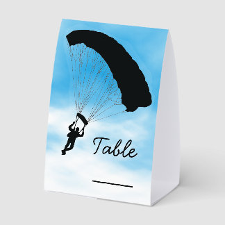 Skydiving Parachuting Design Tent Paper Table Sign