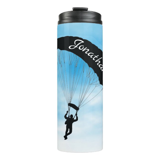 Skydiving Parachuting Design Thermal Tumbler (Front)
