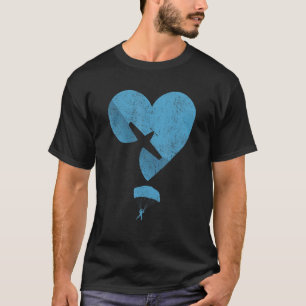 Skydiving Parachuting Love Heart Adrenaline T-Shirt