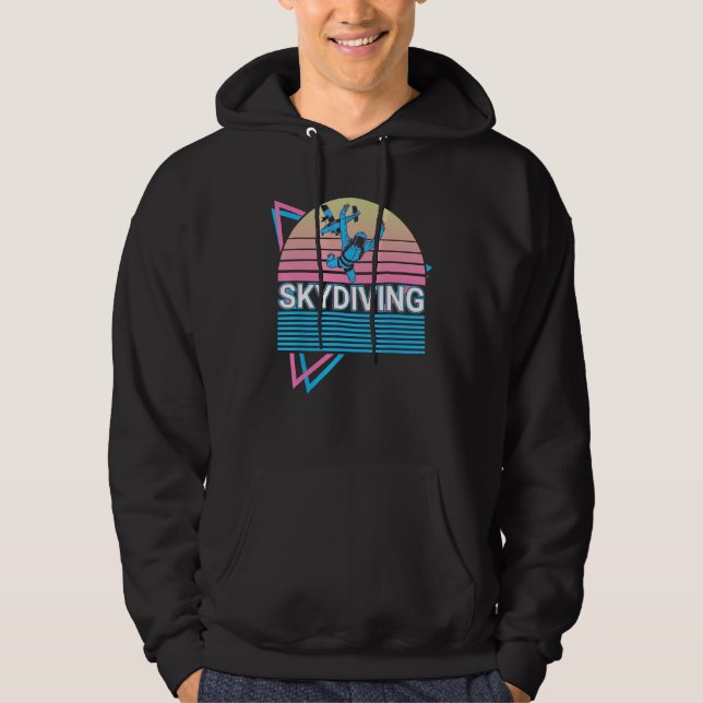 Skydiving Parachuting Skydiver Retro Hoodie (Front)