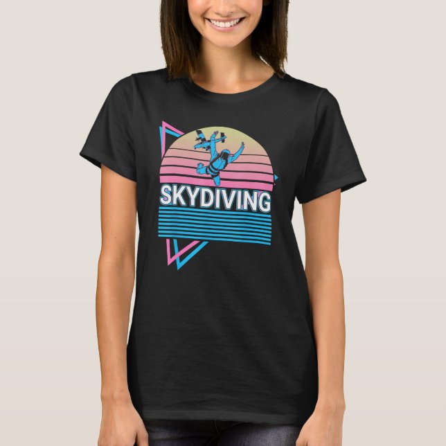 Skydiving Parachuting Skydiver Retro T-Shirt (Front)