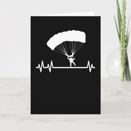 SkyDiving Pulse Heartbeat Skydiver Parachute Card