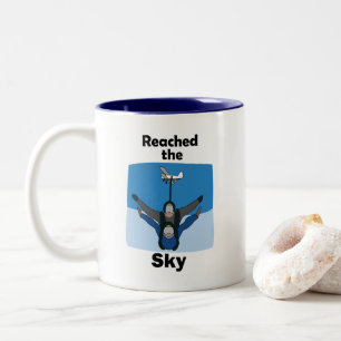 Skydiving Reached The Sky Skydiver Birthday Two-Tone Coffee Mug