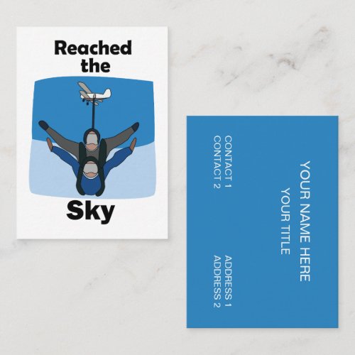 Skydiving Reached The Sky Skydiving Instructor Business Card