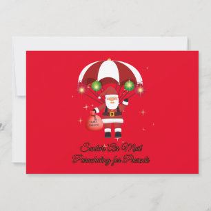Skydiving Santa Parachute Air Mail Holiday Card