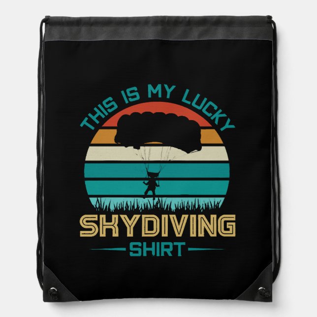 Skydiving School Portland Drawstring Bag (Front)
