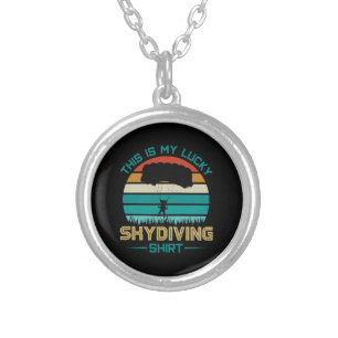 Skydiving School Portland Silver Plated Necklace