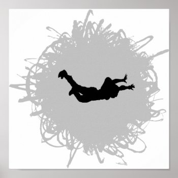 Skydiving Scribble Style Poster by TheArtOfPamela at Zazzle