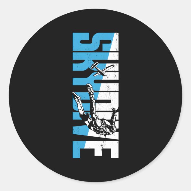 Skydiving Skydive Classic Round Sticker (Front)