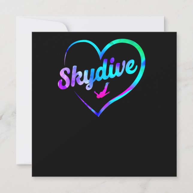 Skydiving Skydive Heart Watercolor Invitation (Front)