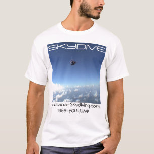 skydiving skydive parachute clouds logo T-Shirt