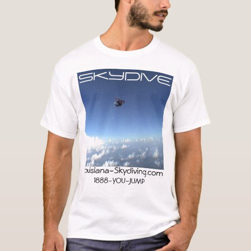 skydiving skydive parachute clouds logo T_Shirt