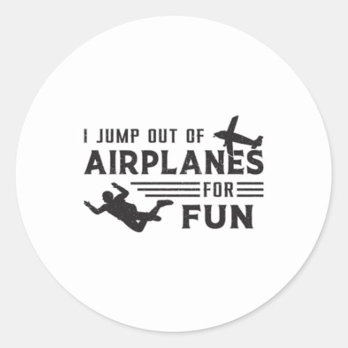 Skydiving Skydive Skydiver Jump Plane Gift Idea Classic Round Sticker