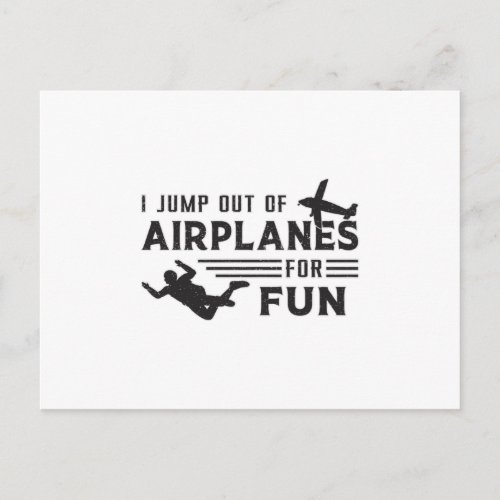 Skydiving Skydive Skydiver Jump Plane Gift Idea Postcard
