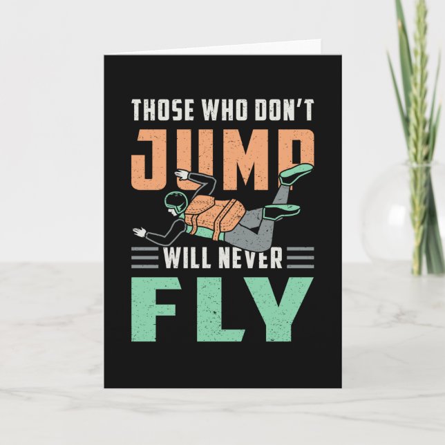 Skydiving Skydive Skydiver Jump Retro Funny Gift Card (Front)