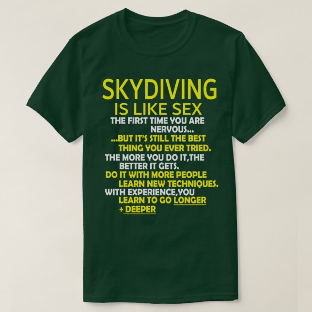 Skydiving Skydiver Parachute Parachuting T-Shirt (Design Front)