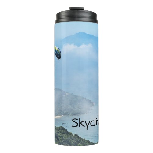 Skydiving sport Above the clouds Personalize Thermal Tumbler